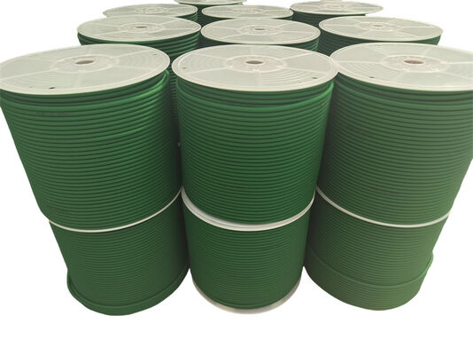 Custom Rough Round Polyurethane Belt Anti Static 88 A Hardness Green Color