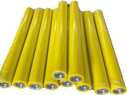 Multi Color Polyurethane PU Coated Roller 90 A Shore Hardness Wear Resistance Custom