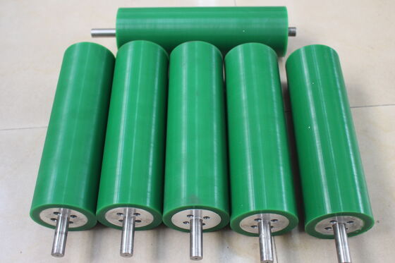 Multi Color Polyurethane PU Coated Roller 90 A Shore Hardness Wear Resistance Custom