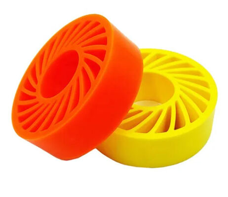 Red & Yellow Color Polyurethane Paper Press Wheel 65 A Hardness Wear Resistant