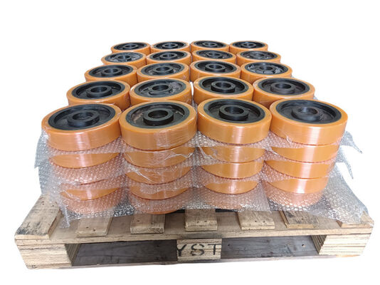 Customized OEM PU Coated Wheels , Industrial Polyurethane Wheels Heavy Duty
