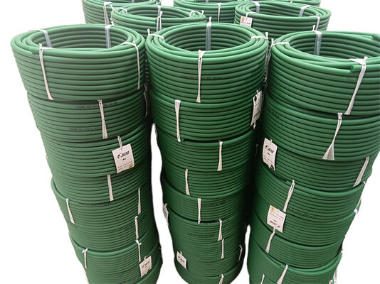Green Color PU Round Belt Rough Surface Oil Resistance Anti Slip Polyurethane Belt