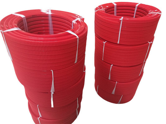 Customized Length Polyurethane Super Grip Belting Red Color Impact Resistant