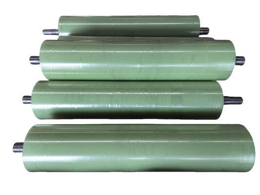 Heavy Duty PU Coated Roller with 95 A Shore Hardness for Corrosion Resistant Material Handling Forklift Applications